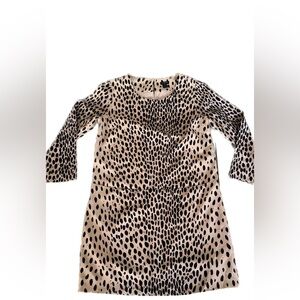 J. Crew Jules Wildcat Leopard Print Shift Dress 3/4 Sleeve Women’s size 4
